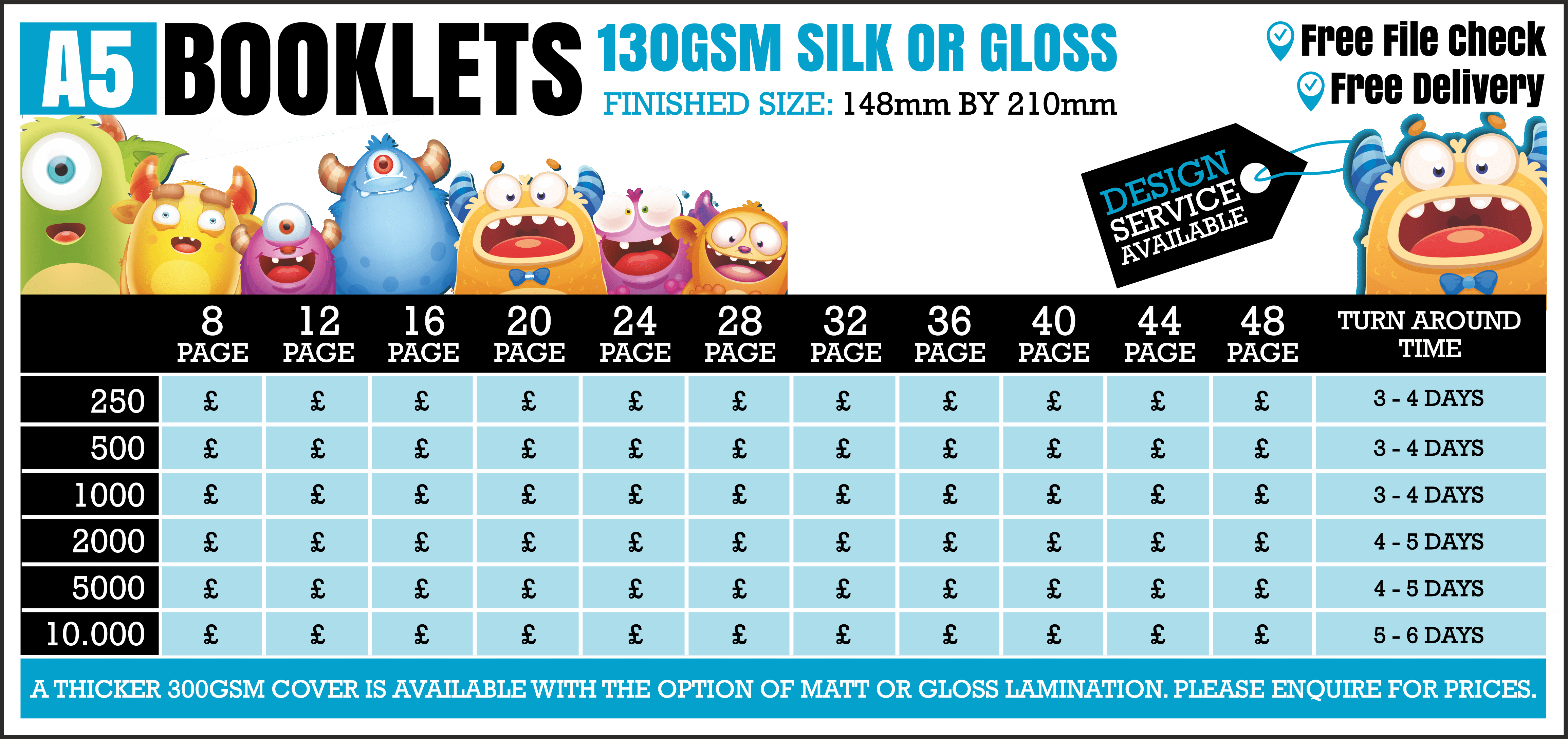 A5 Booklet Printing Prices 130GSM