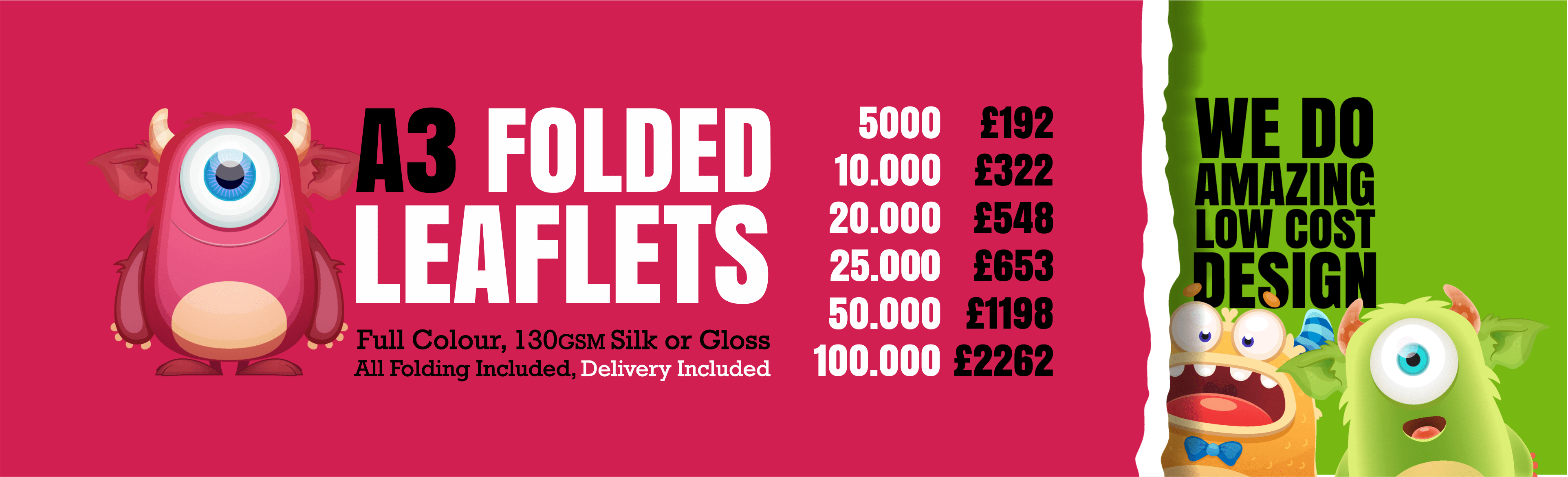 A4 Takaway Menu Printing Prices